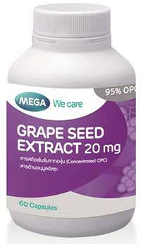 Mega We Care Grape Seed (เกรพ ซีด) 20mg. 60เม็ด 